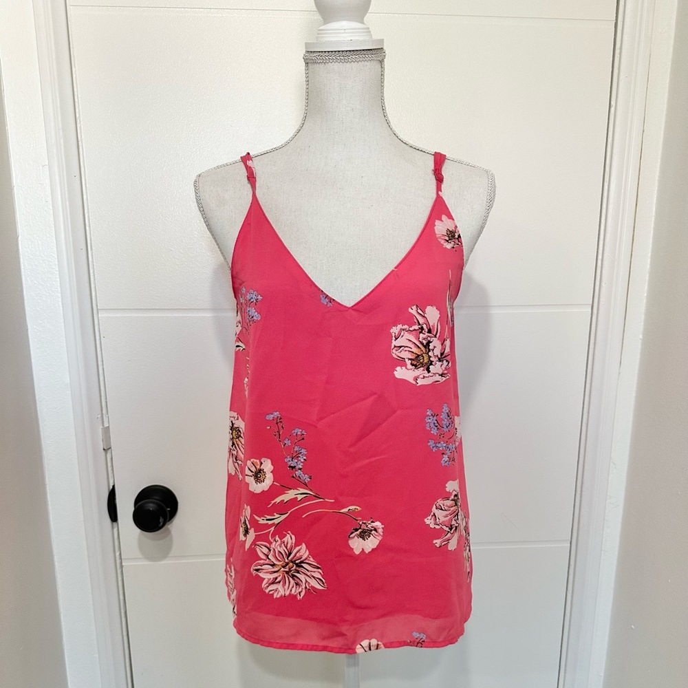 Floral print spaghetti strap tank top